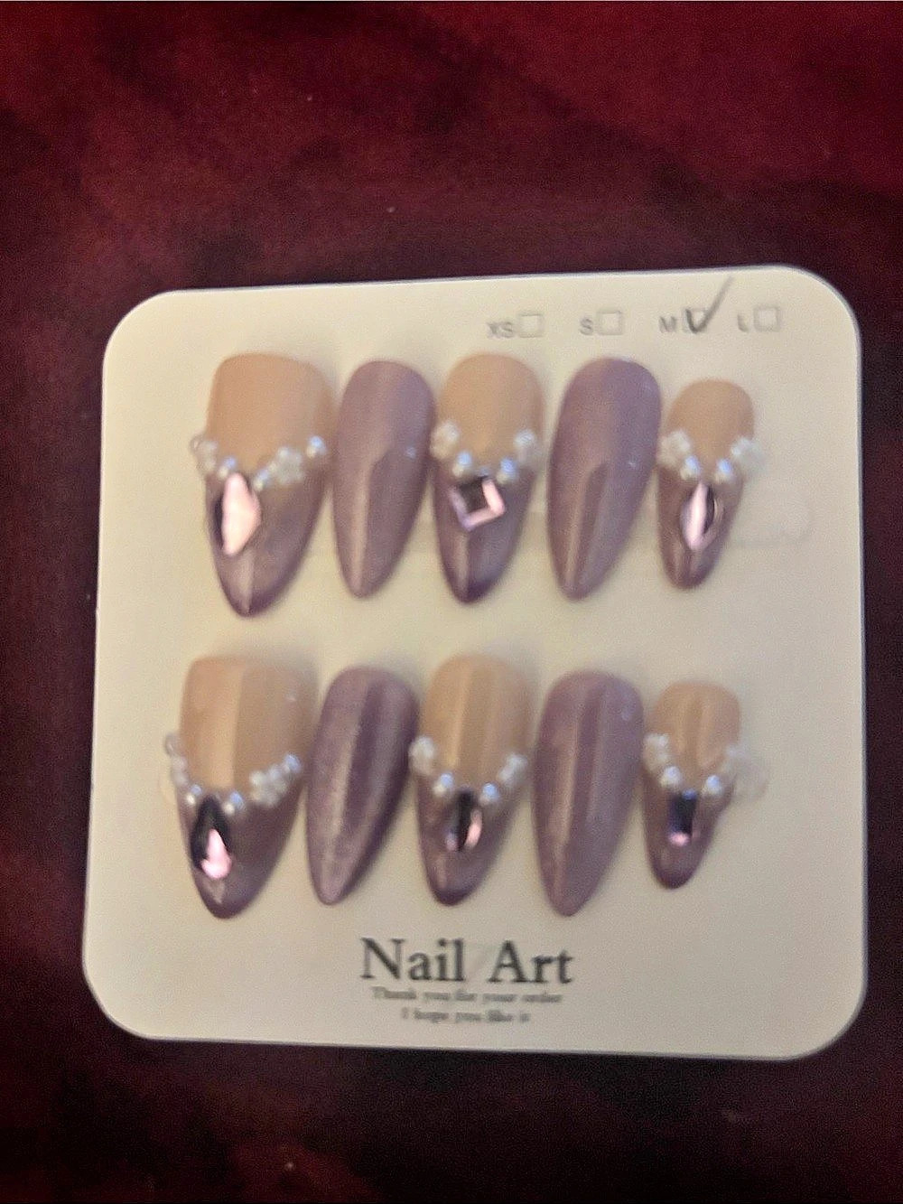 Brown & Pink Nail Art Press-On Nails